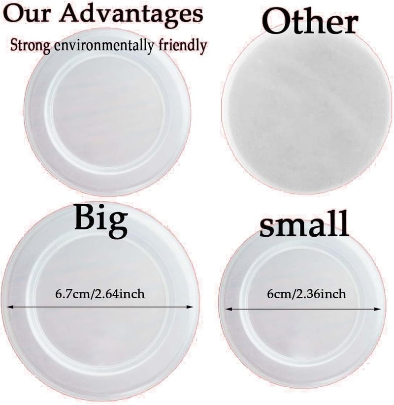 Boxweer 15PCS Yogurt Jar Lids - Clear Plastic, Reusable, BPA-Free Polypropylene, Screw Top, Transparent, Round, Microwaveable, Ideal for Oui Yogurt Jars, Glass Jars, and More - Image 3
